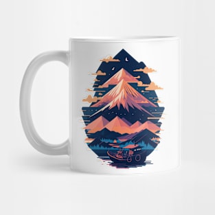 Serene Mount Fuji Sunset Peaceful River Scenery Mug